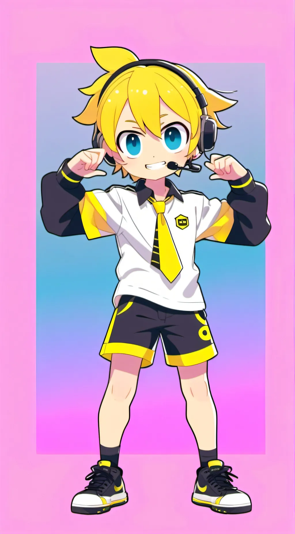 ai character: kagammine len  background