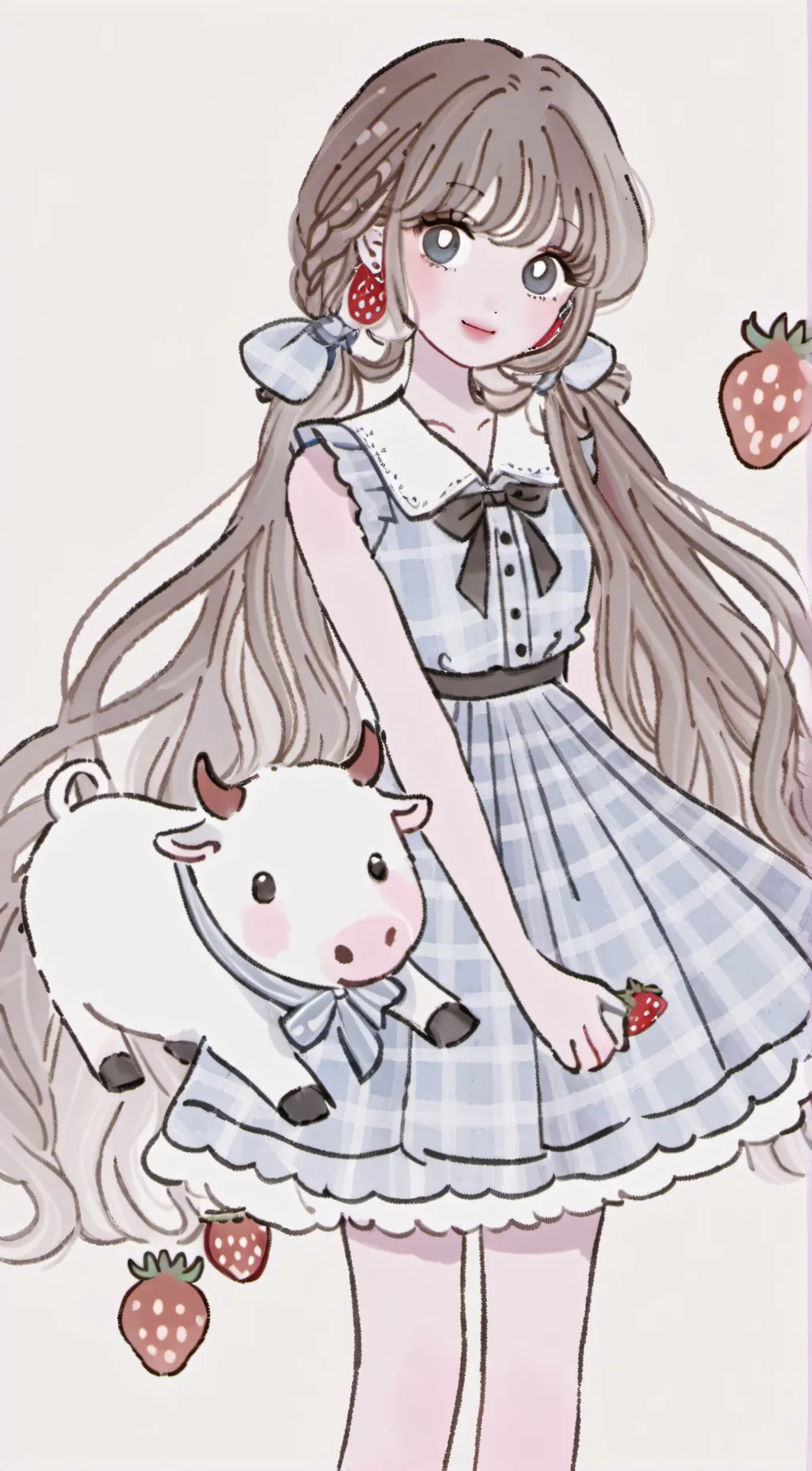 ai character: strawberry 🍓🍓 background