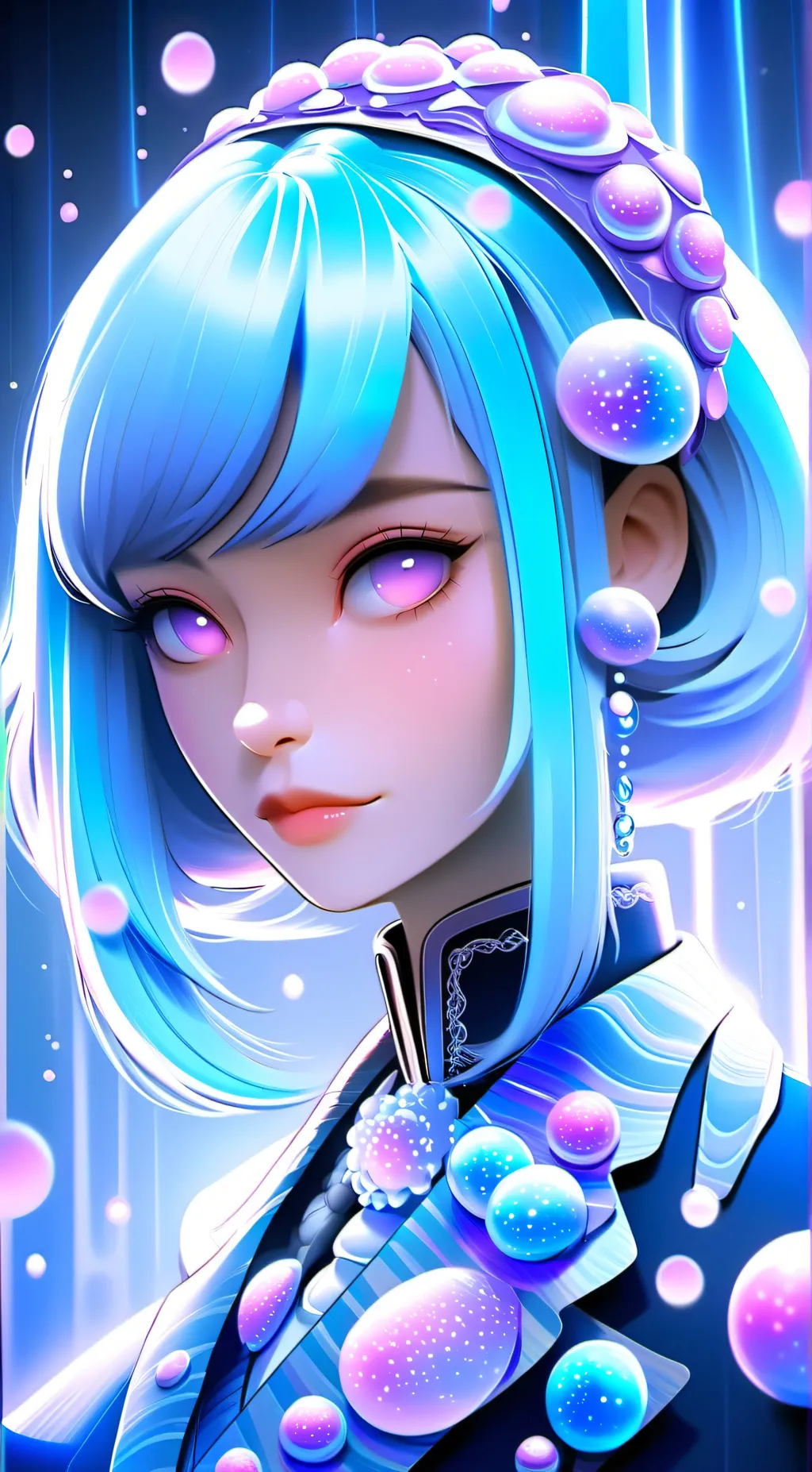 ai character: violet background