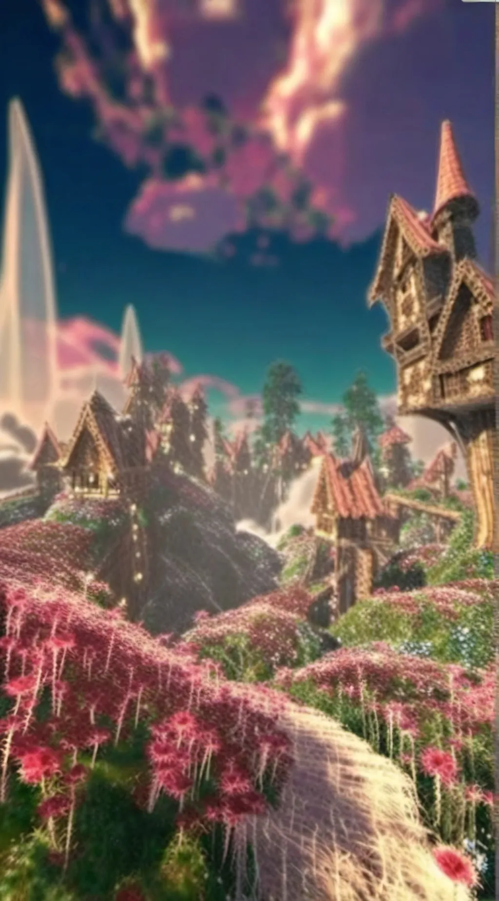 ai character: Flower Village background