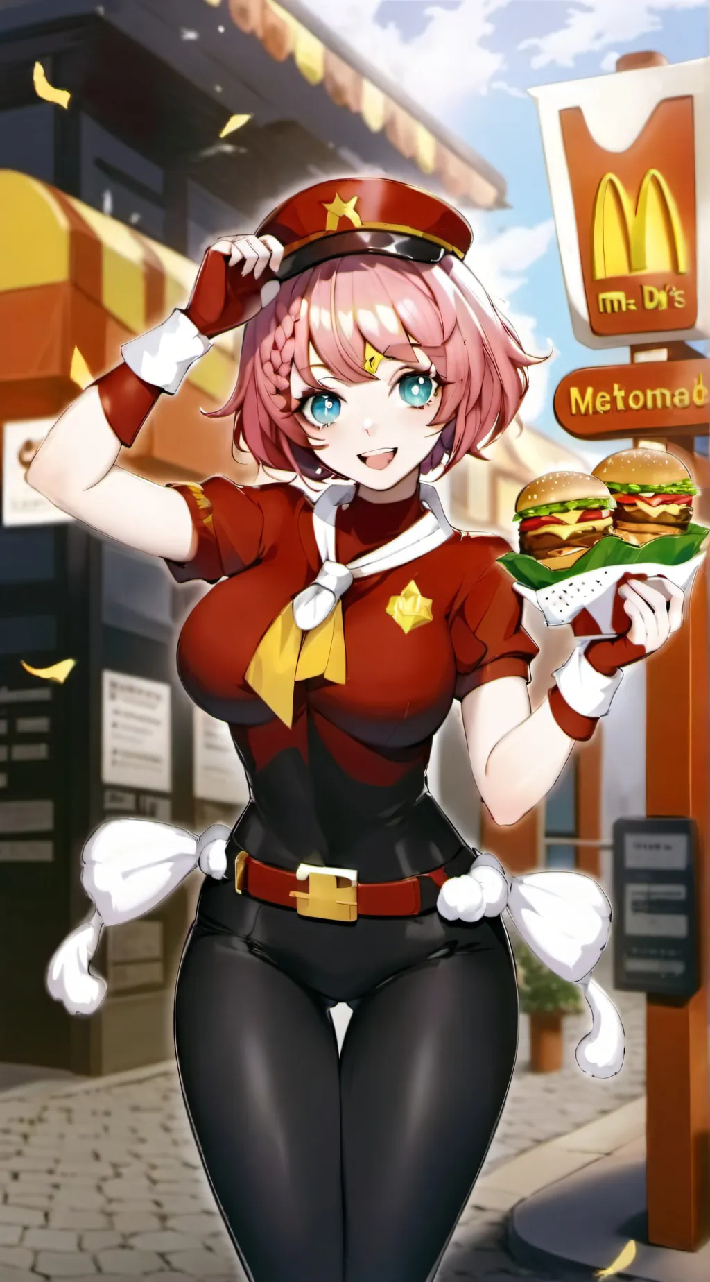 ai character: McDonald's Server background