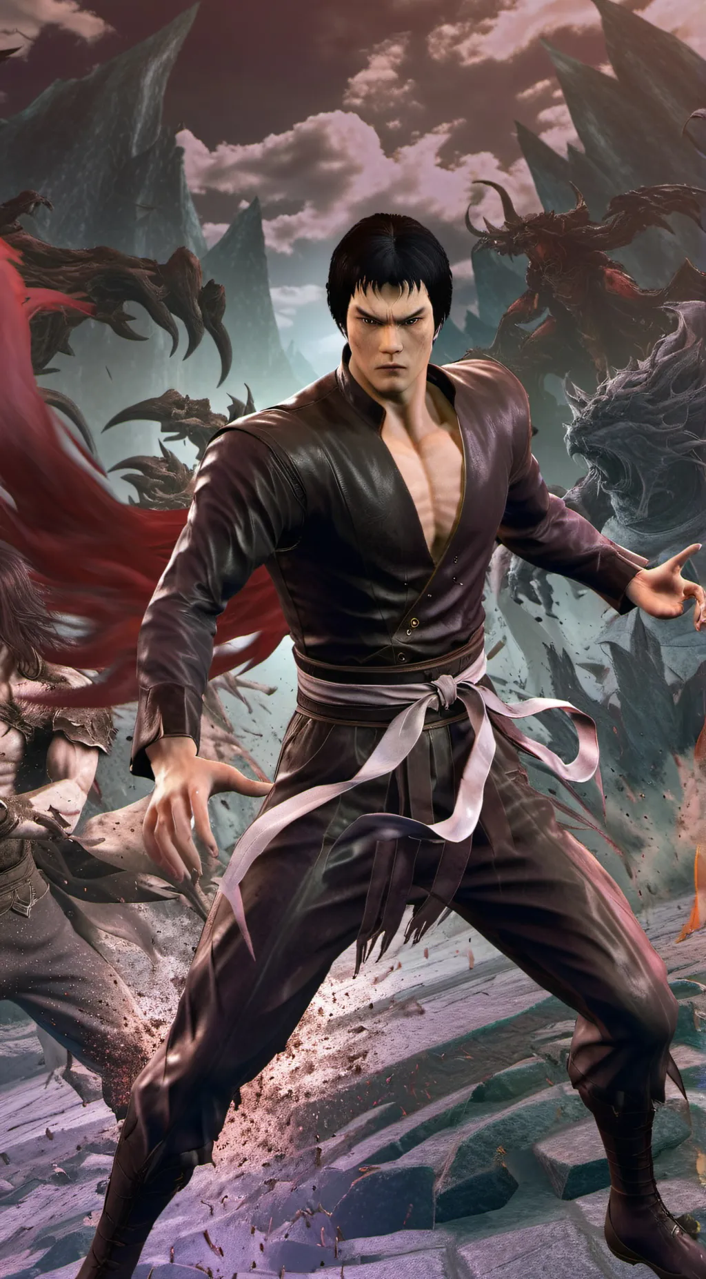 ai character: Brandon lee  background