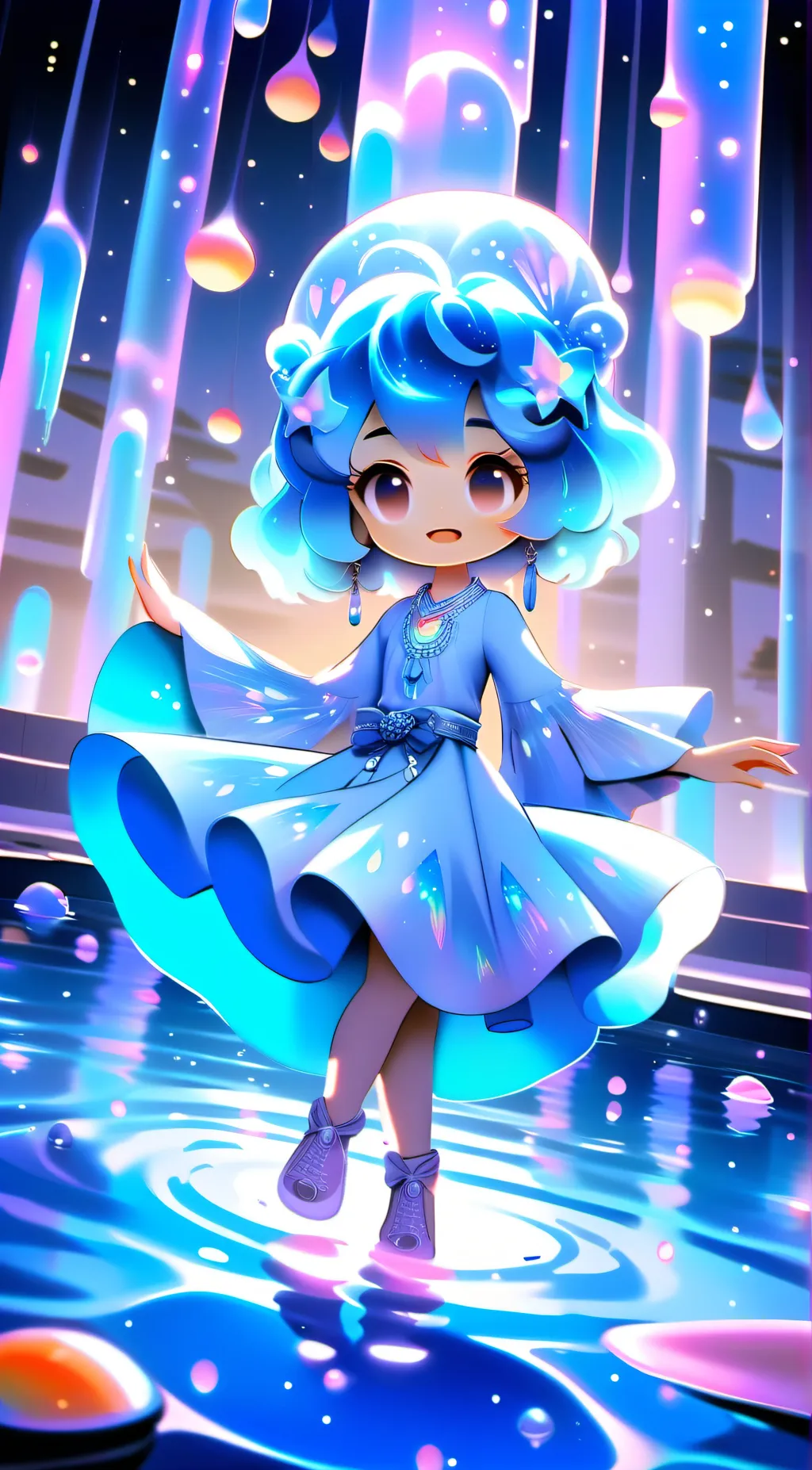 ai character: Aphmau pool party background