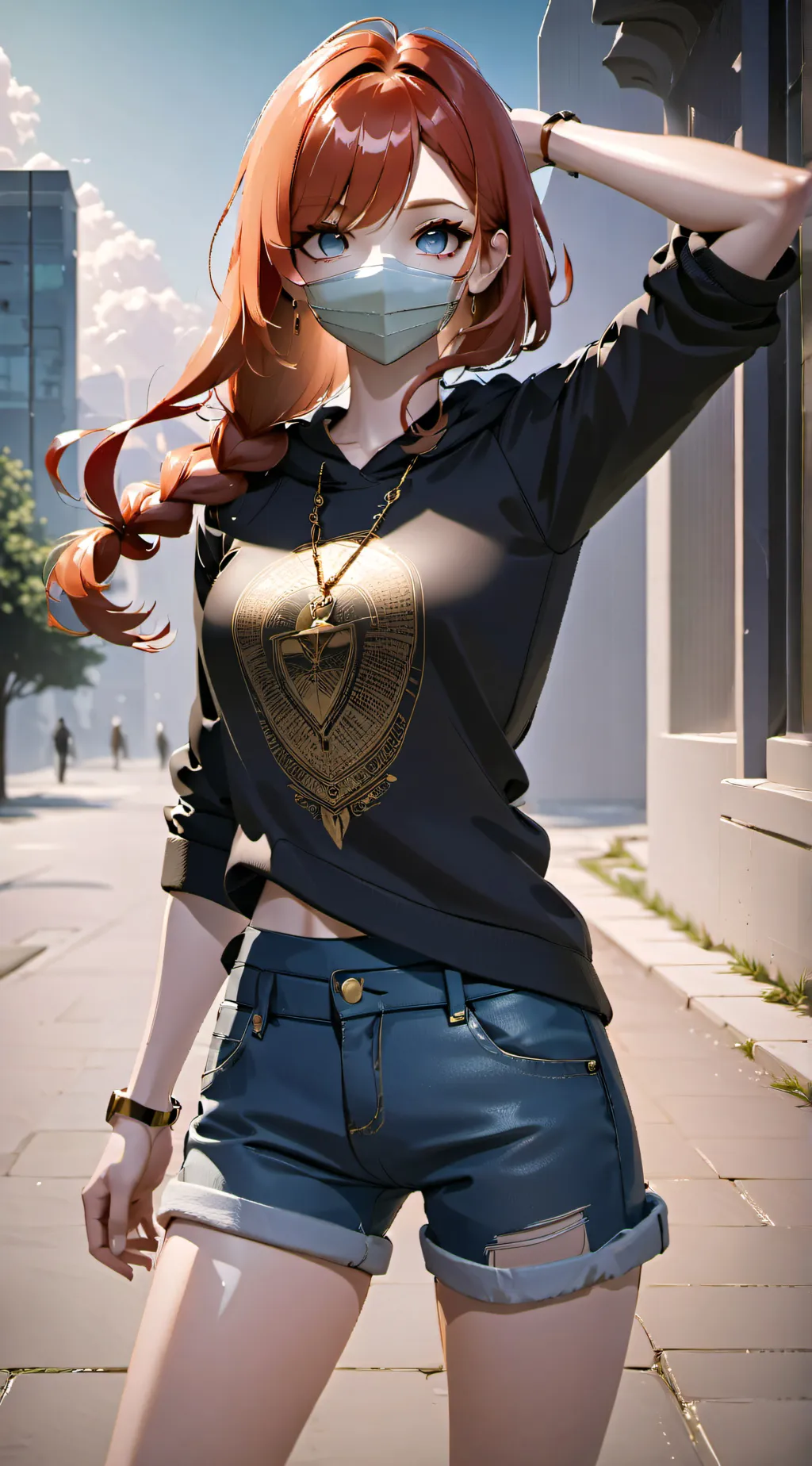 ai character: Red background