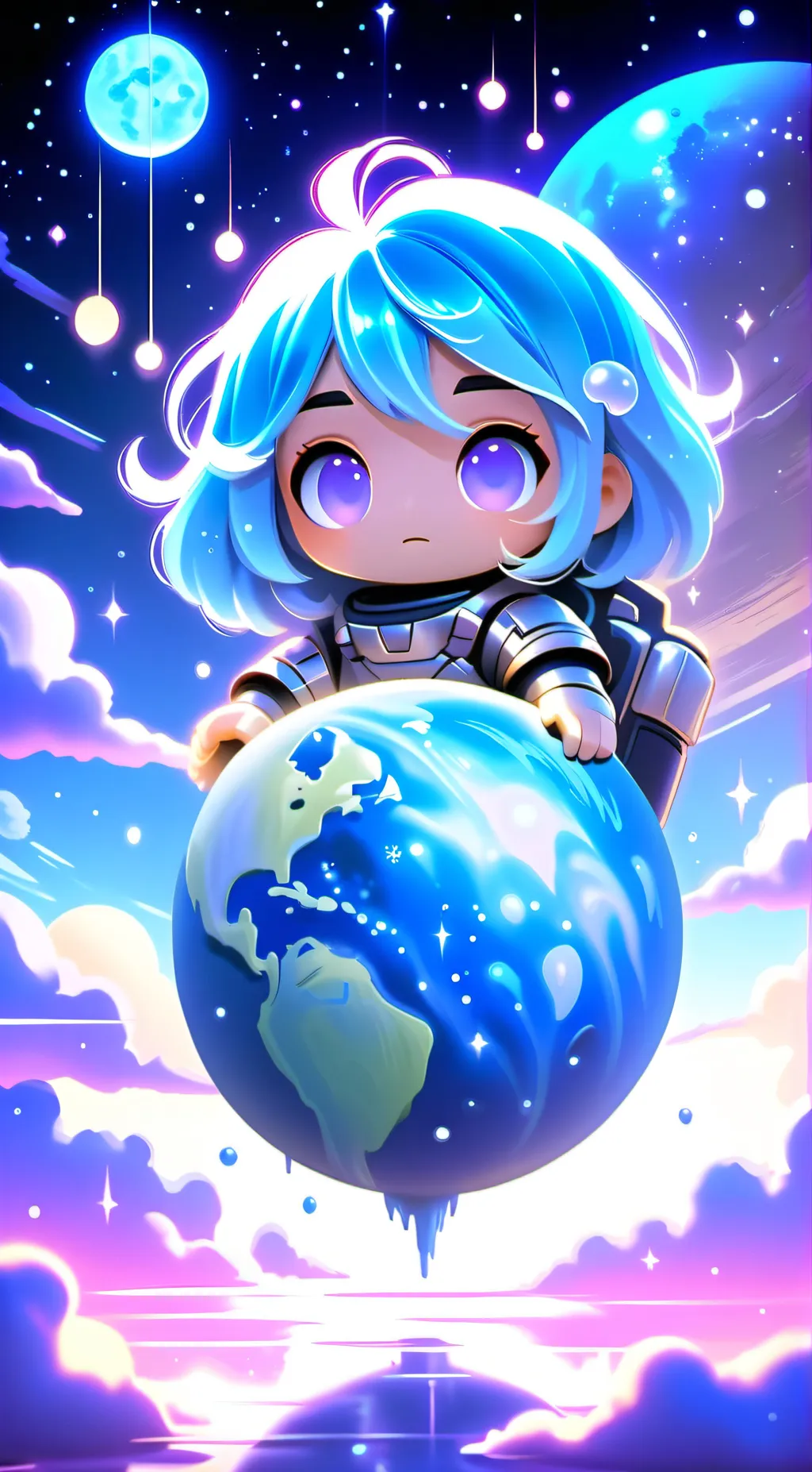 ai character: solarballs ✡ background