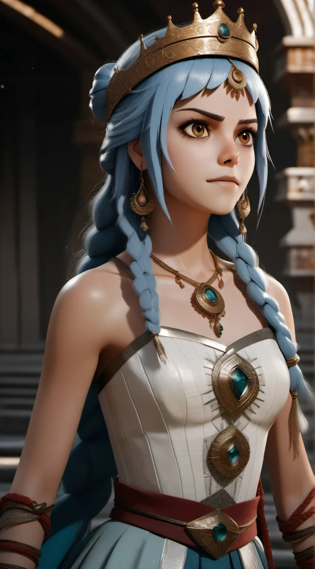 ai character: Cool Princess  background