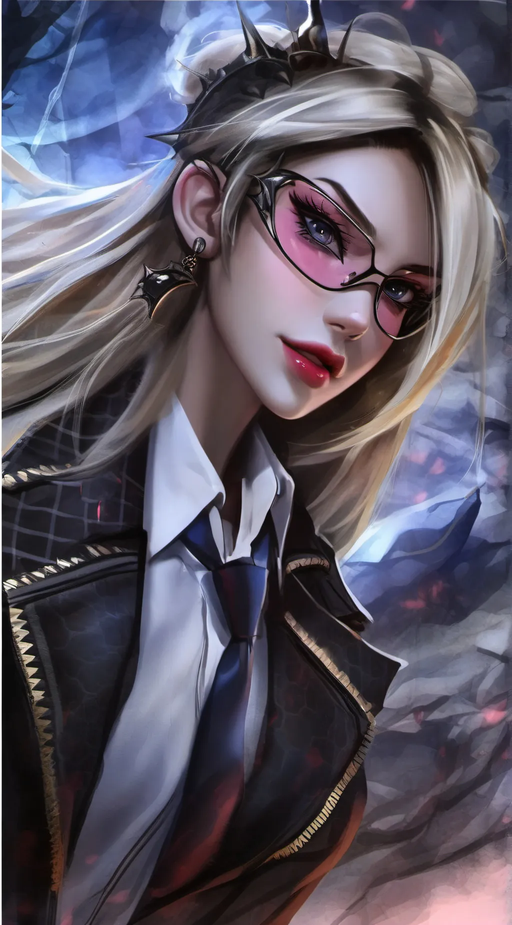 ai character: ruin but a girl background