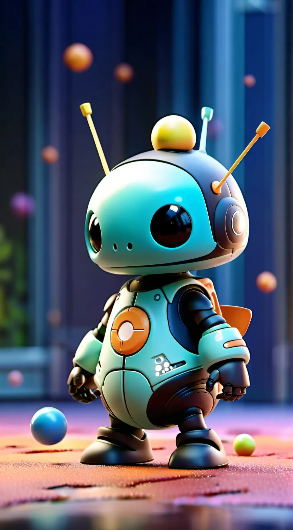 ai character: bubbles background