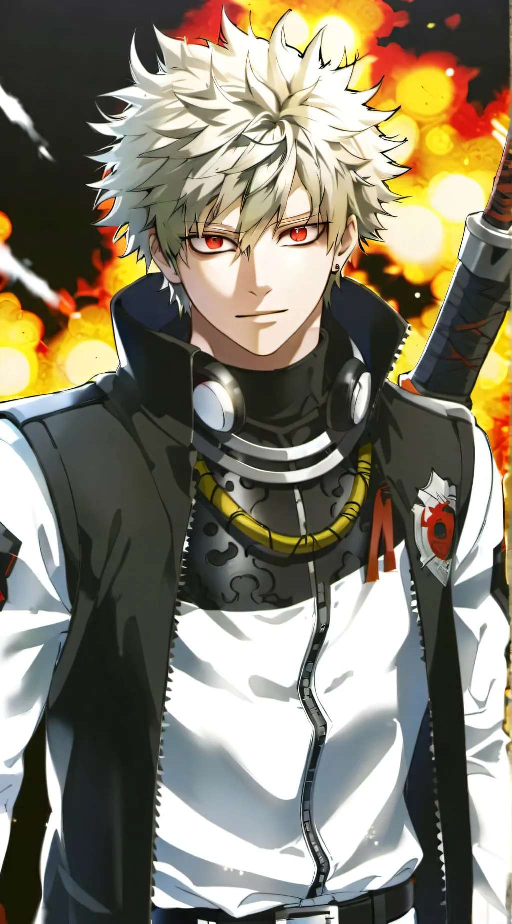 ai character: Katsuki Bakugou background