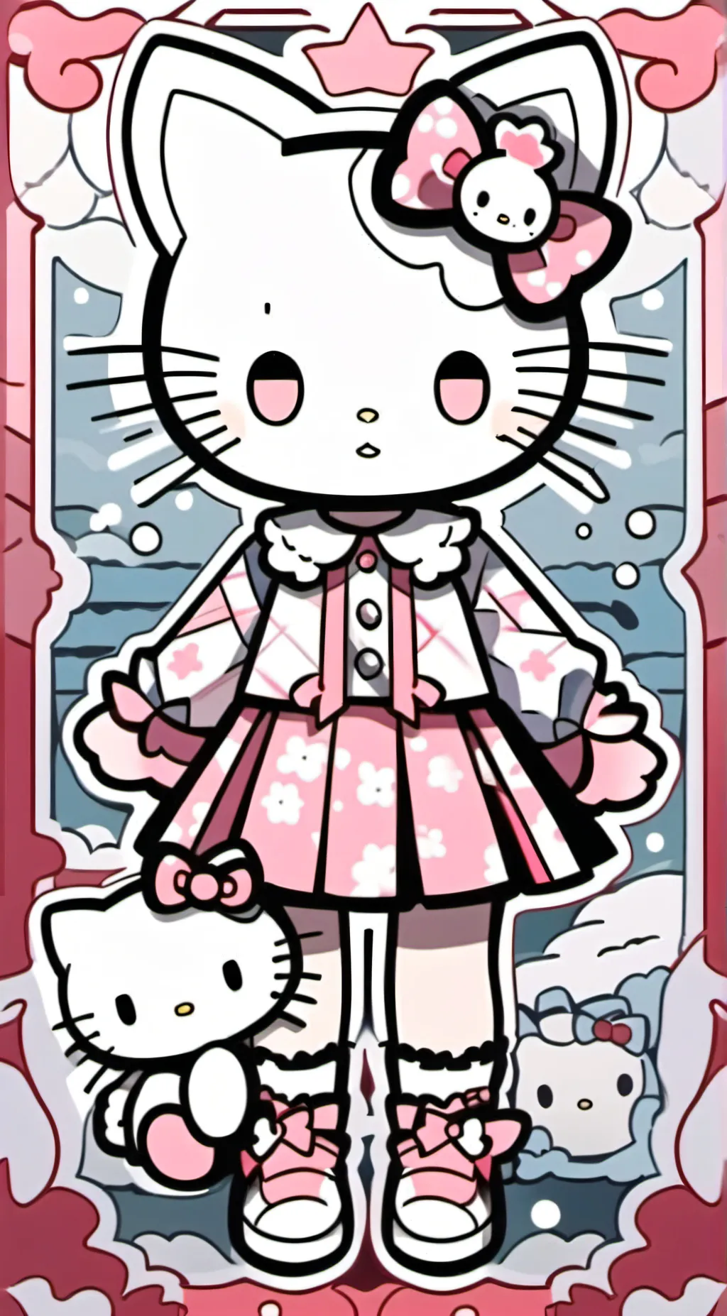 ai character: Hello Kitty  background