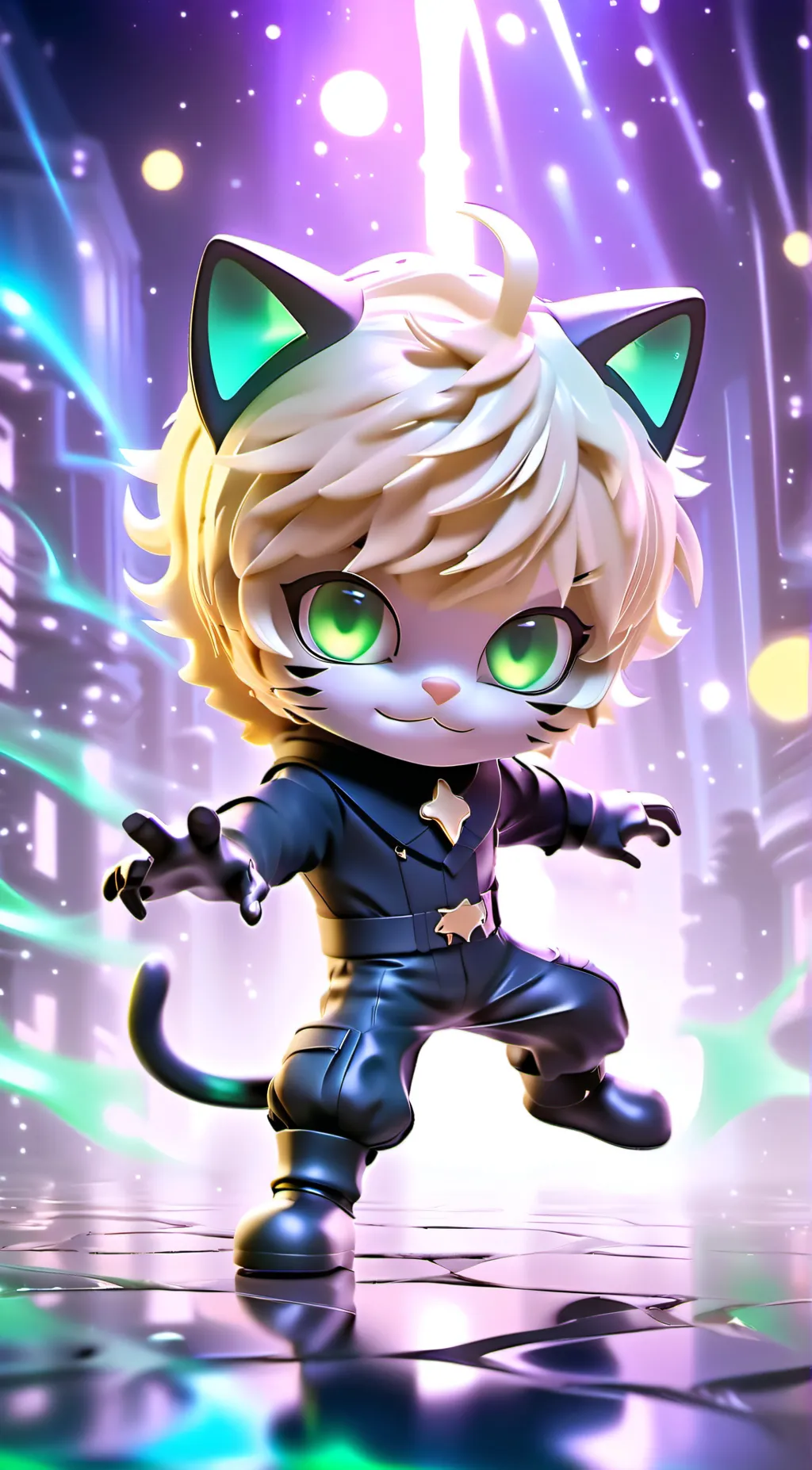 ai character: Chat noir  background