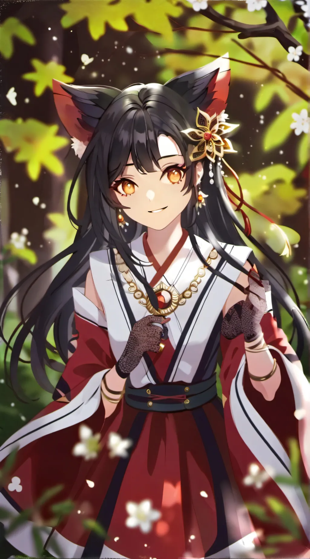 ai character: Ninja girl background