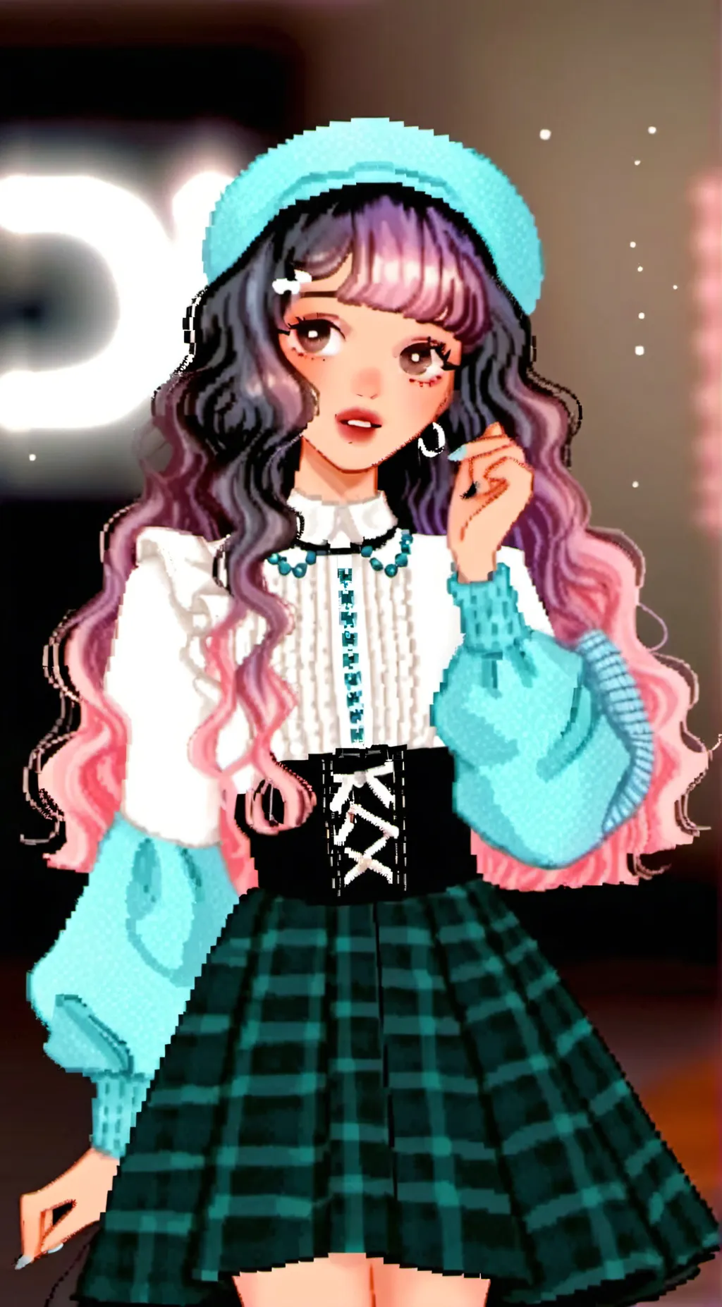 ai character: Melanie Martínez  background