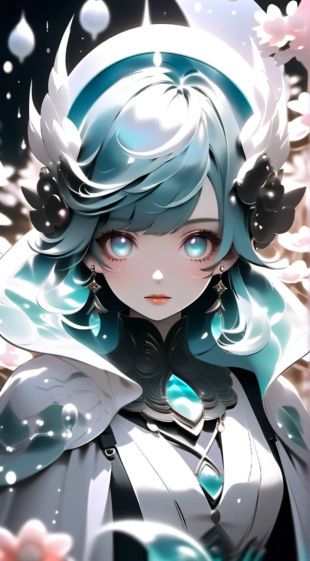 ai character: Aquamarine background