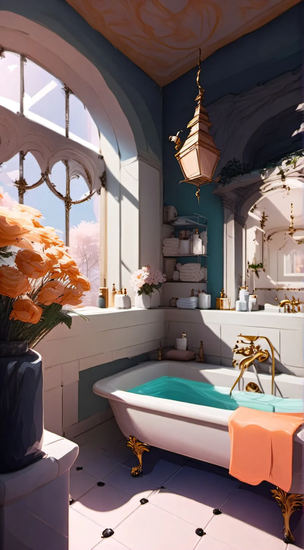 ai character: Shampoo background