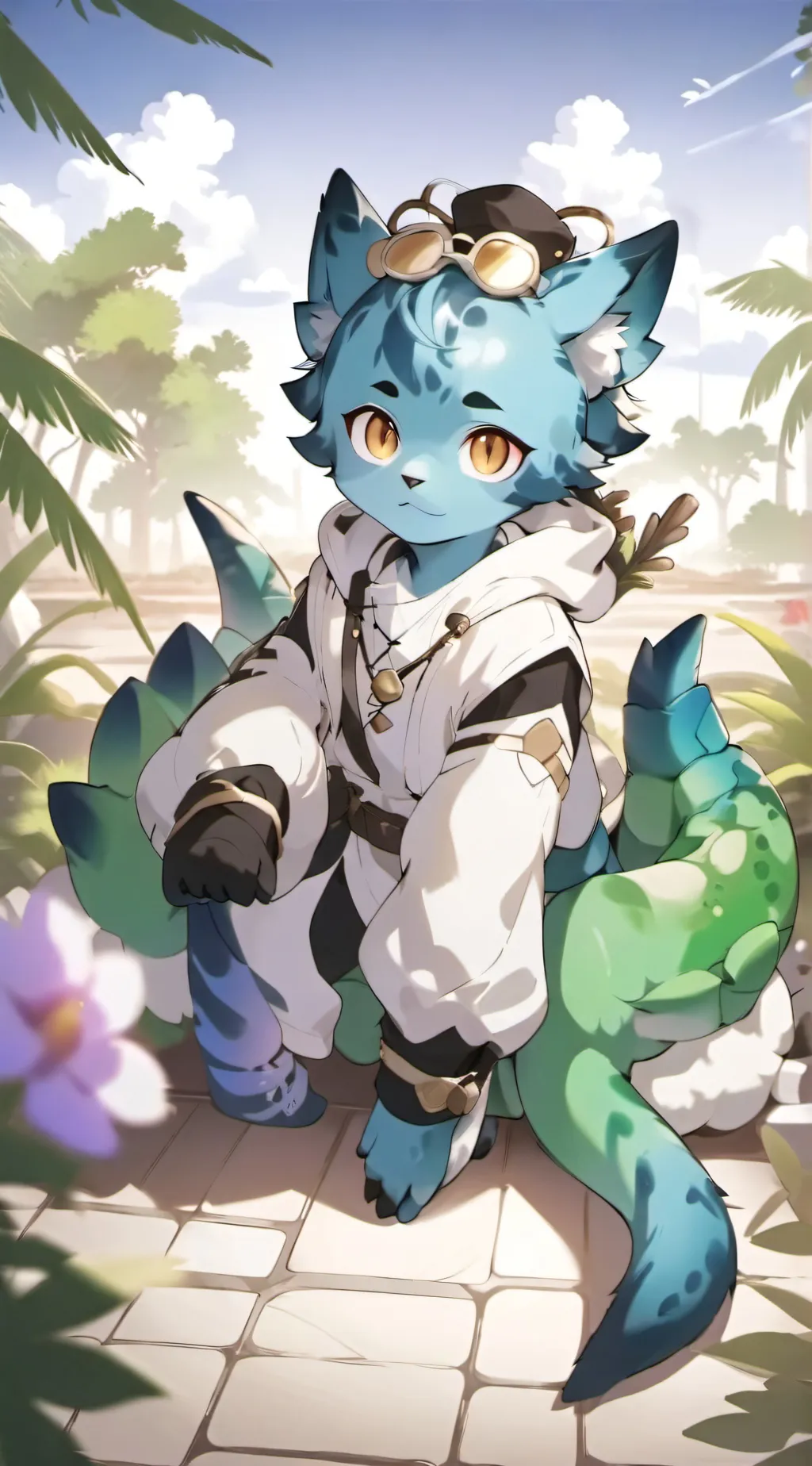 ai character: leaf (my furry oc) background