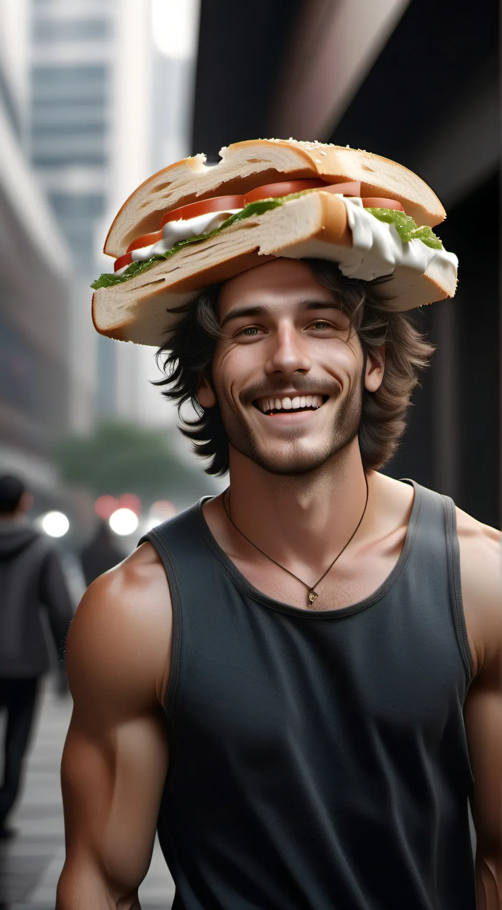 ai character: sandwich guy background