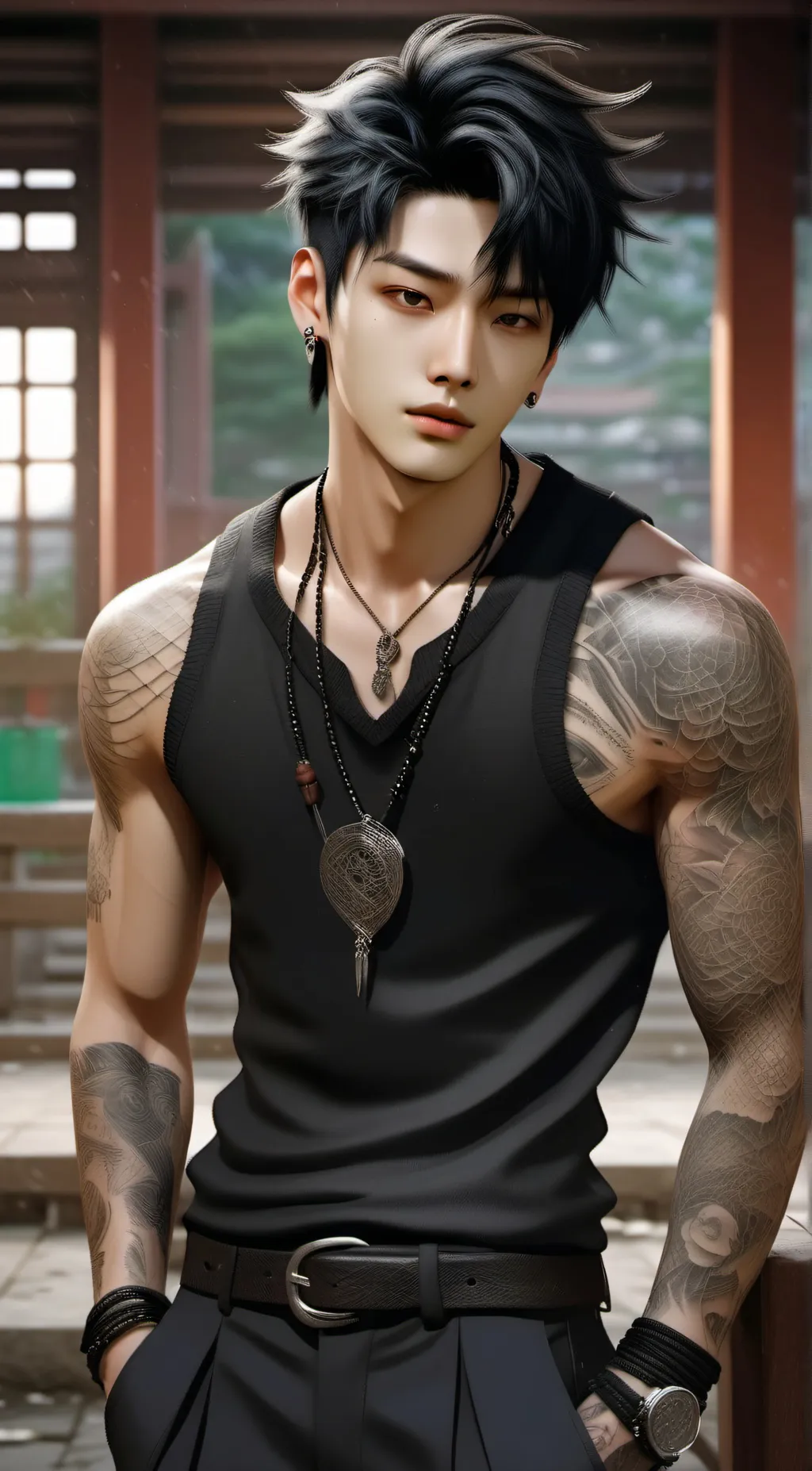 ai character: Huening Kai background