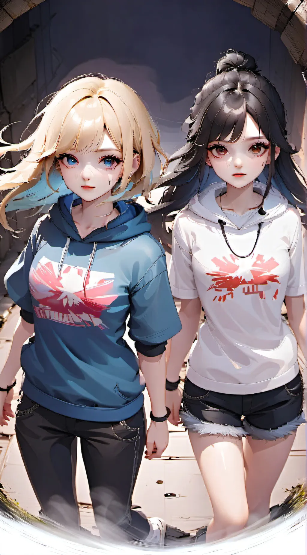 ai character: Sash and Yuna  background