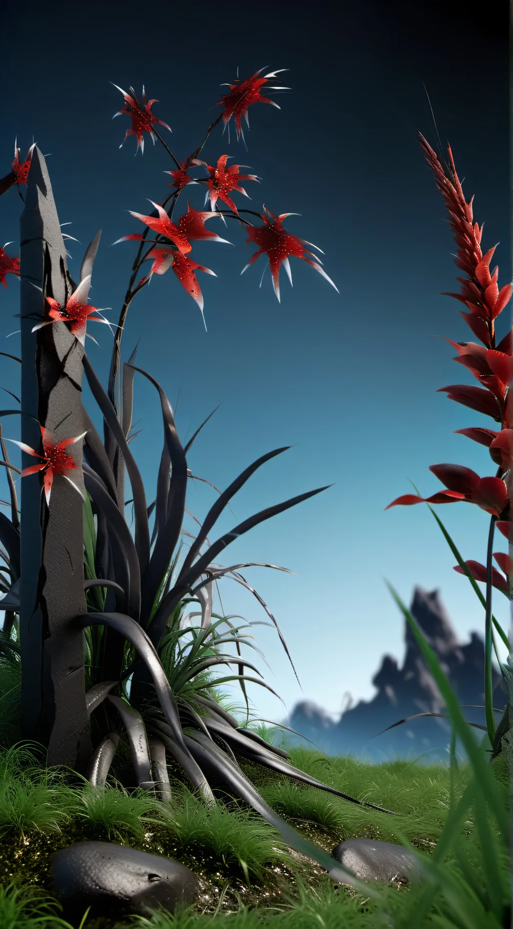 ai character: Grass background