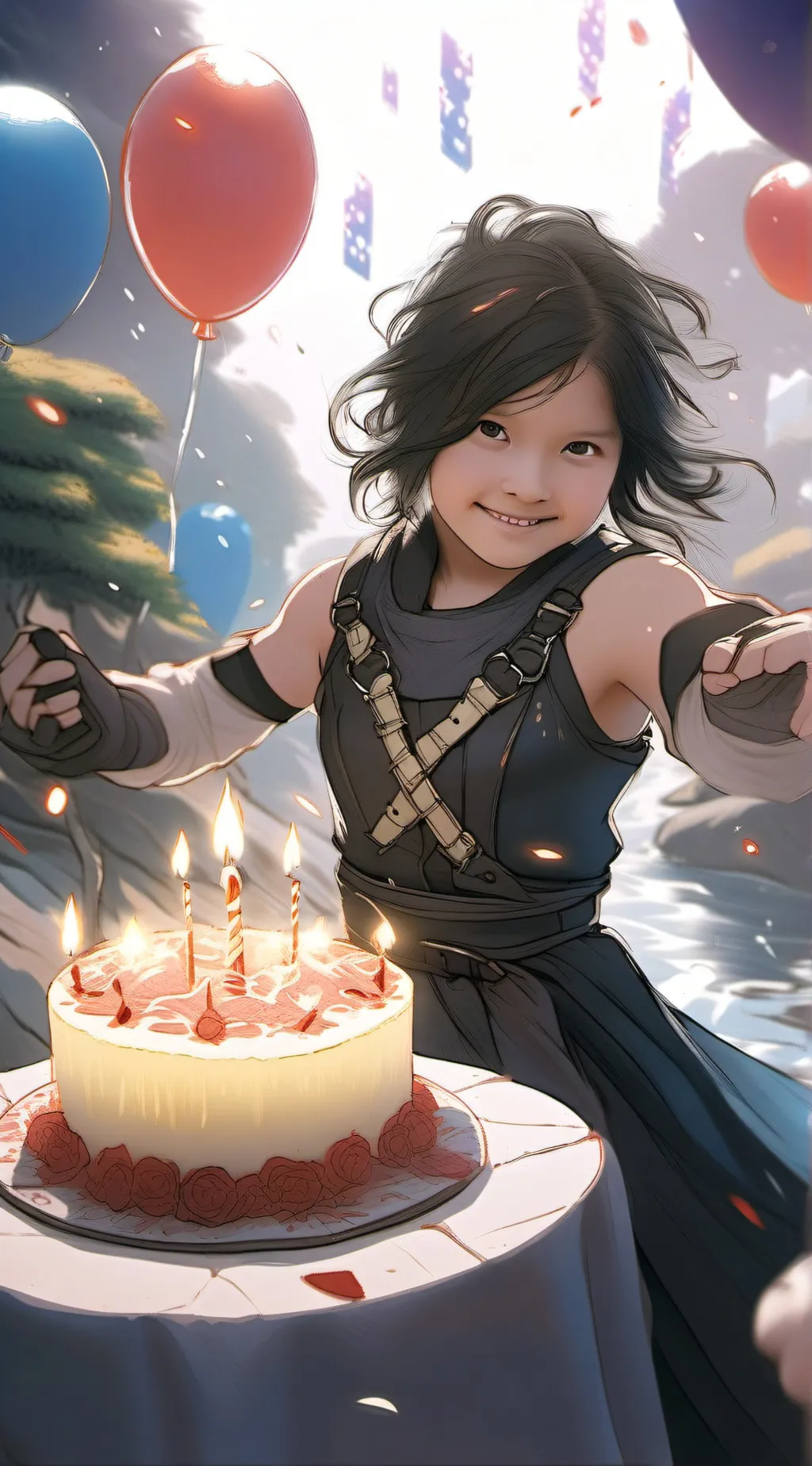 ai character: happy brithday  background