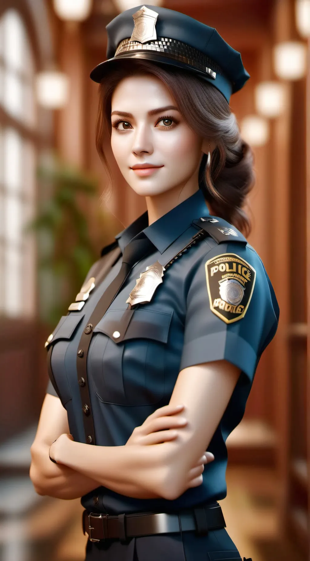 ai character: Officer Catherine  background