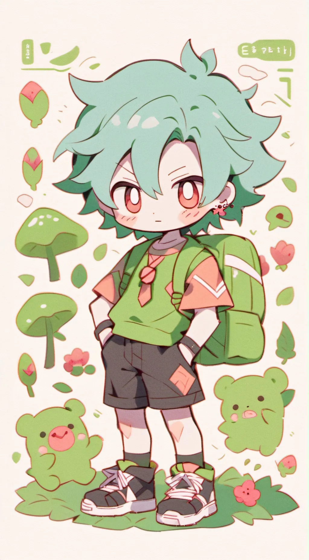 ai character: Leafy background