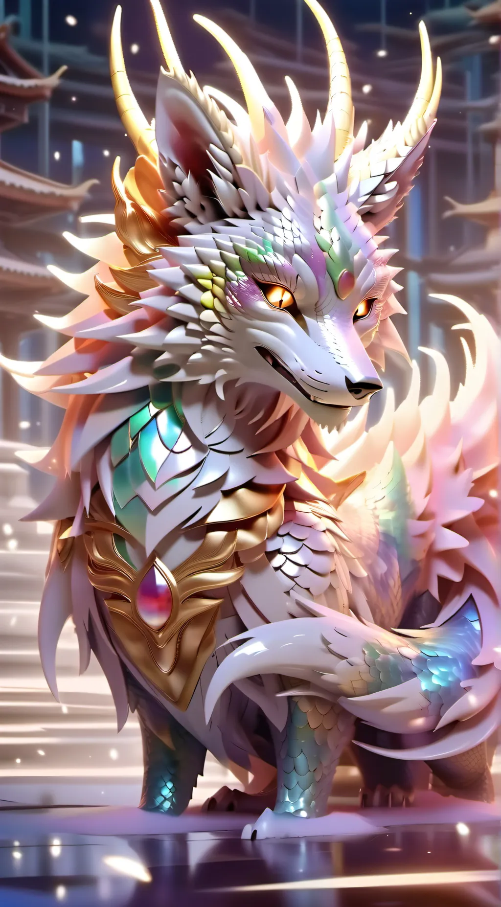 ai character: Crystal flame background