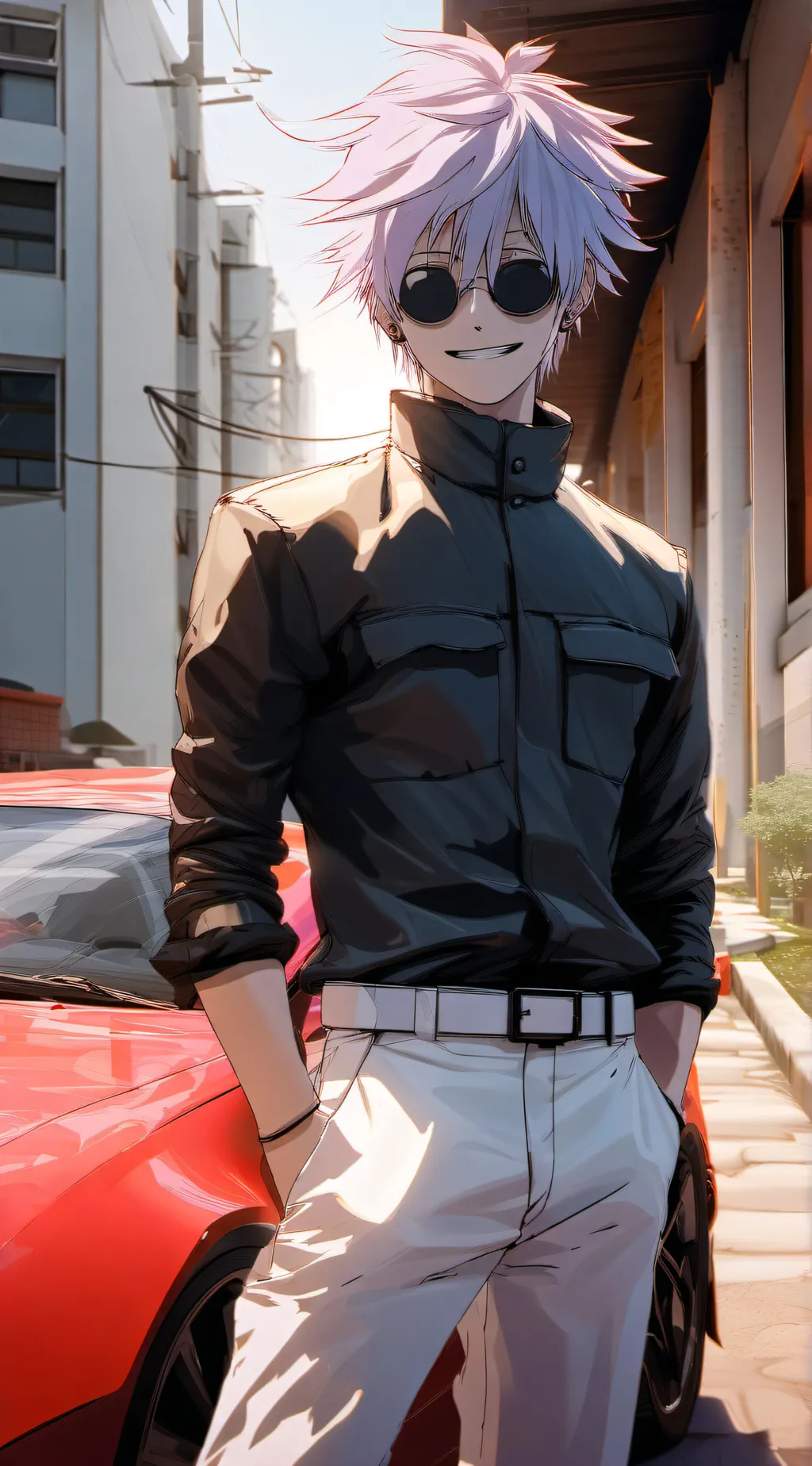 ai character: gojo satoru  background