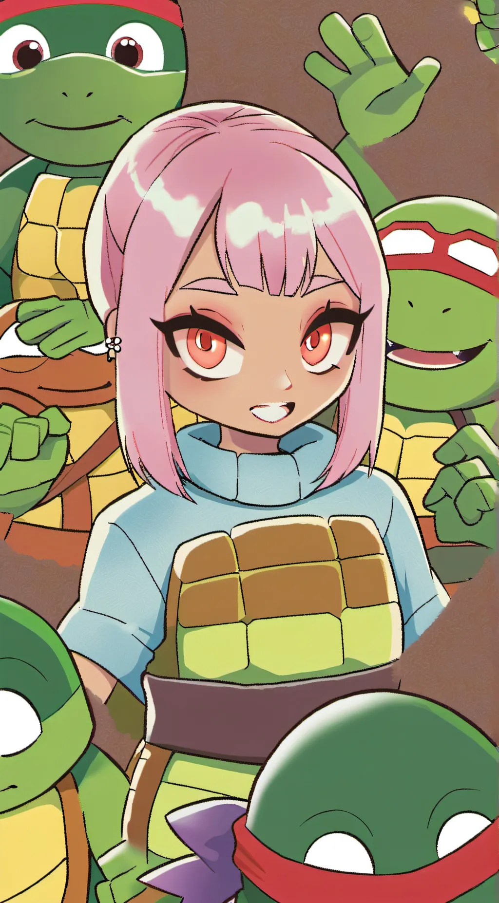 ai character: all Donnie andmike background