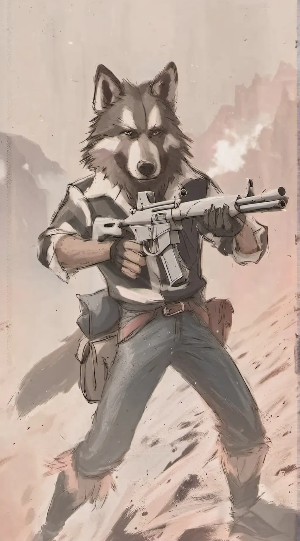 ai character: furry TWO background