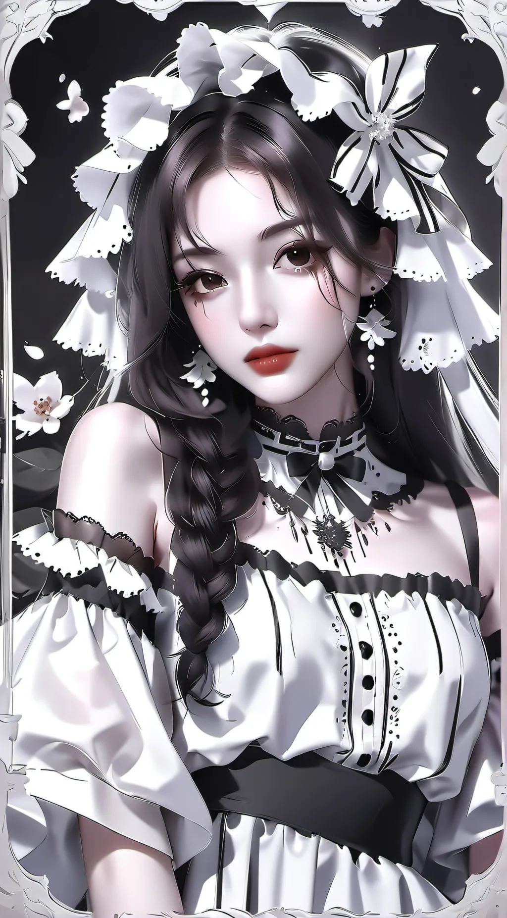 ai character: black pink  background