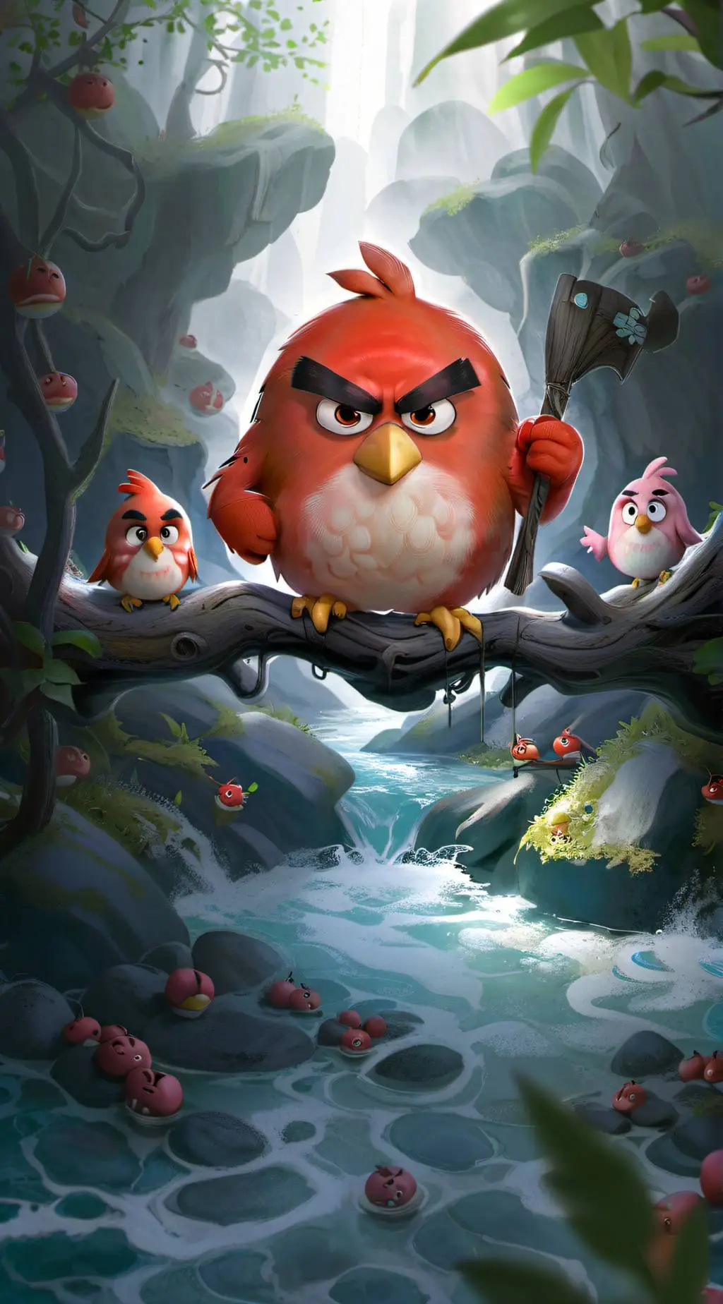 ai character: Red  background