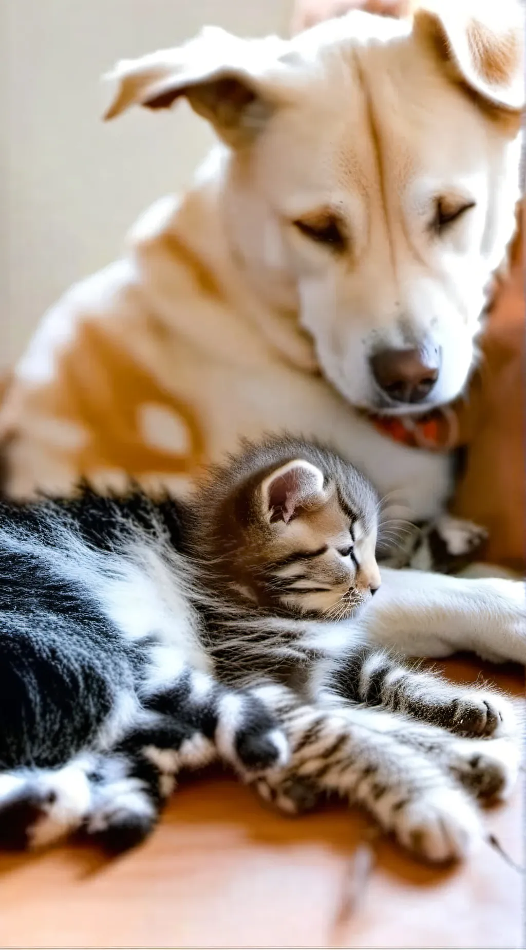 ai character: dog and kittens background