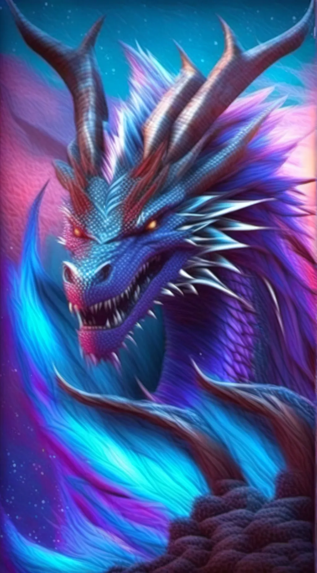 ai character: galaxy dragon  background