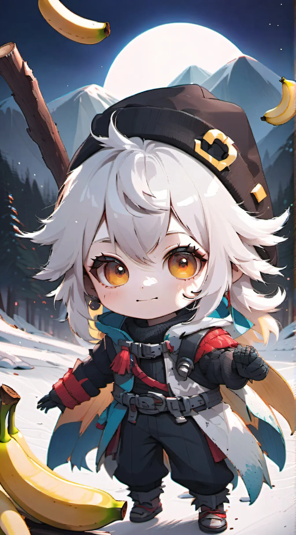 ai character: Banana  background