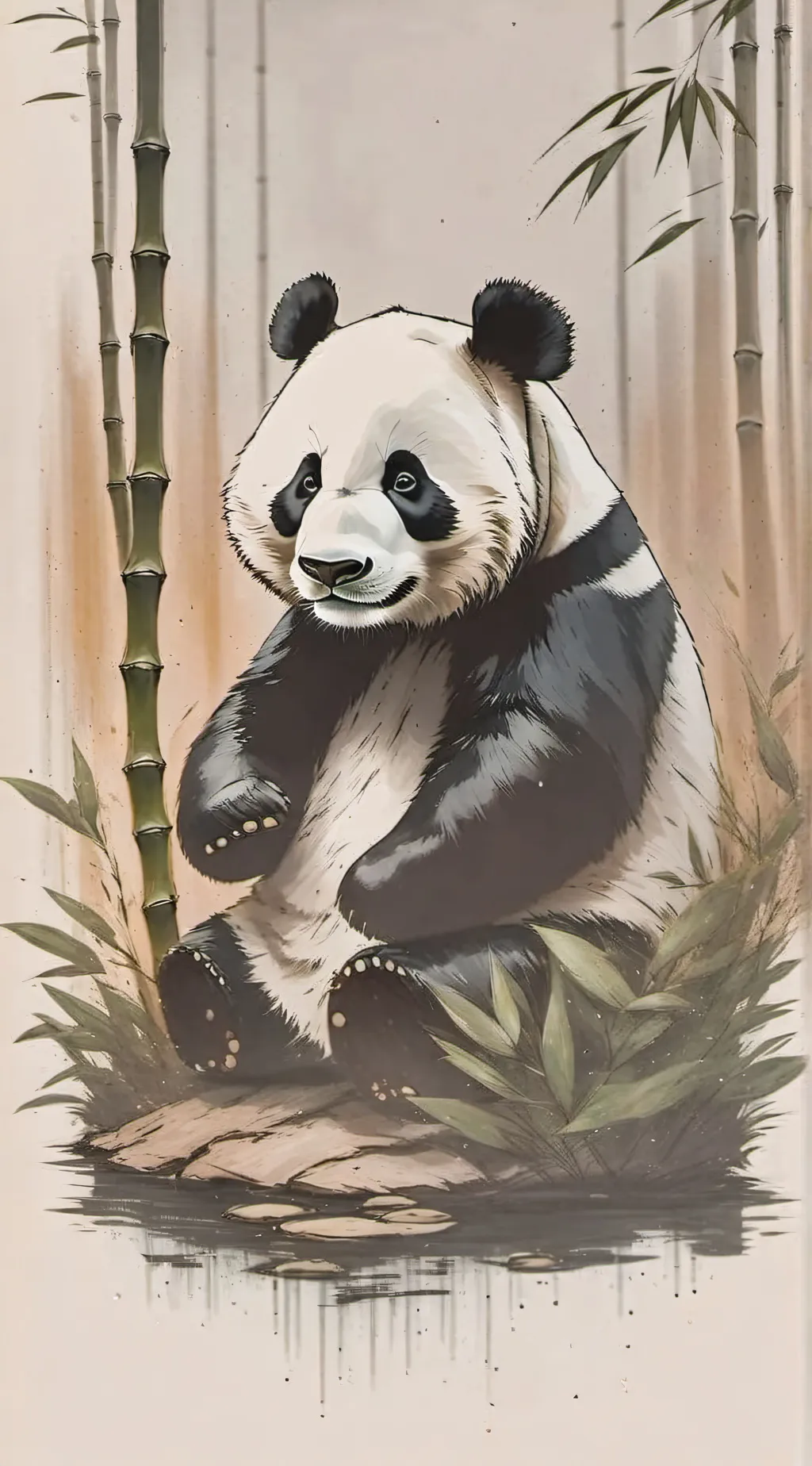 ai character: Bamboo background