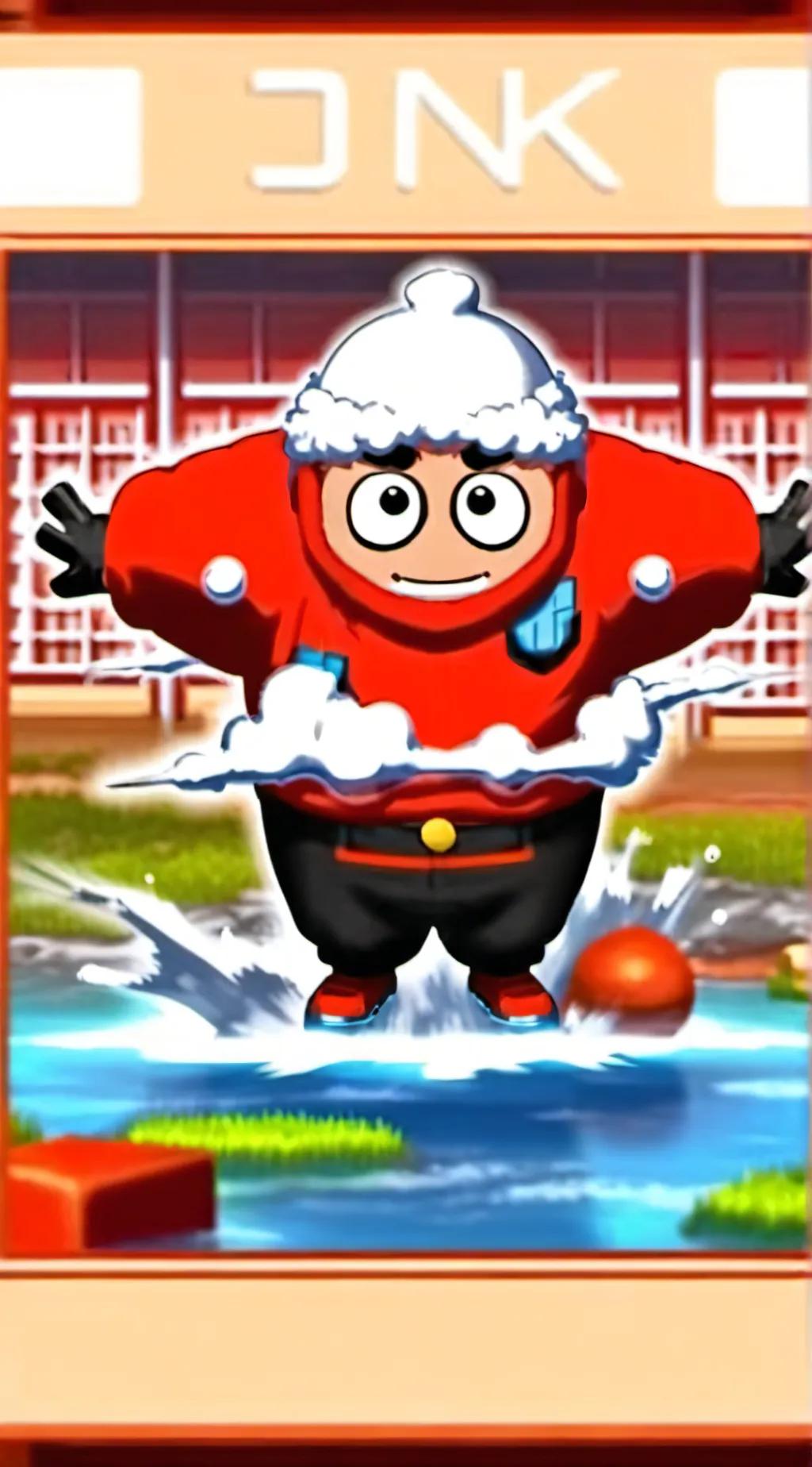 ai character: red lava background