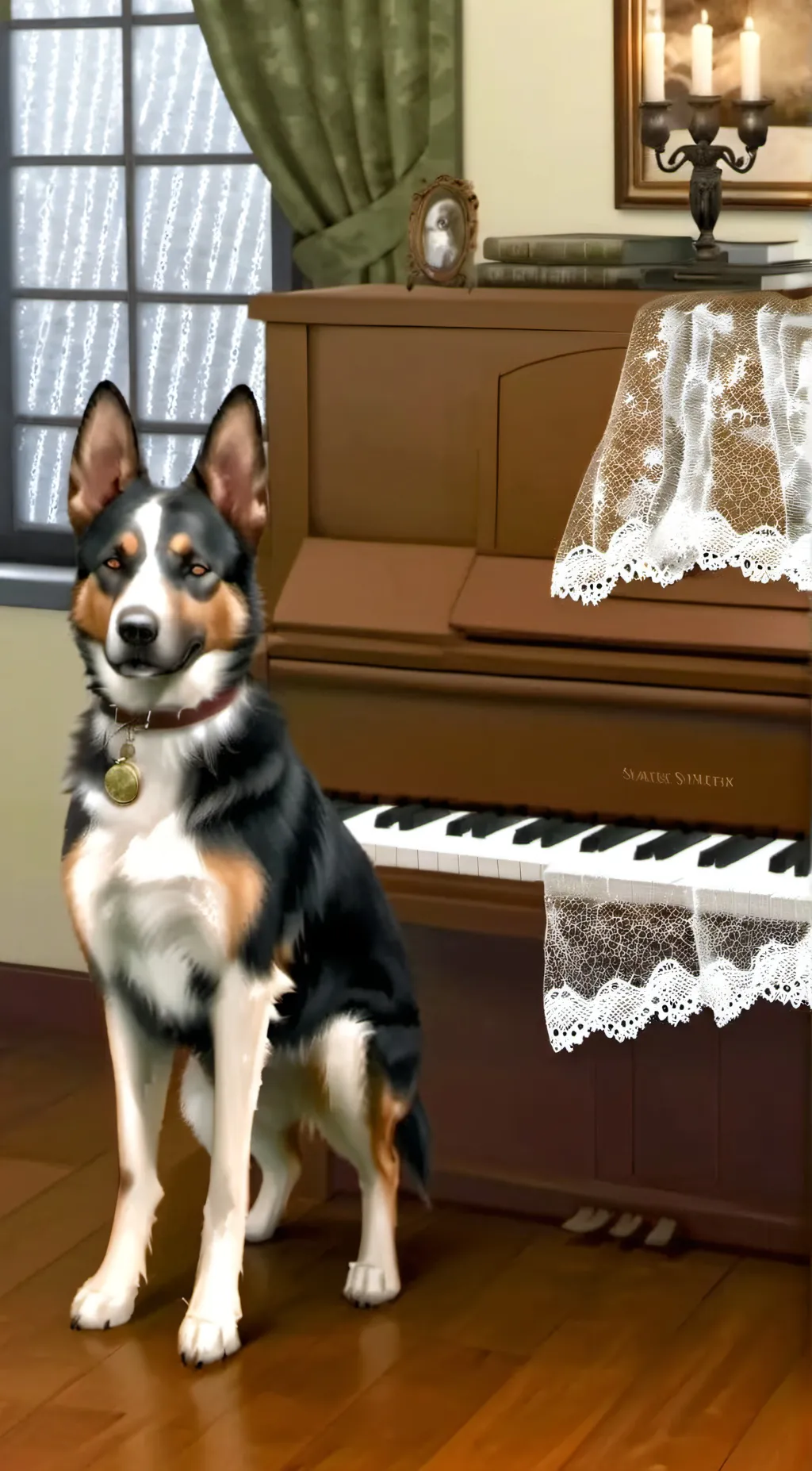 ai character: Evelyn A Modified background