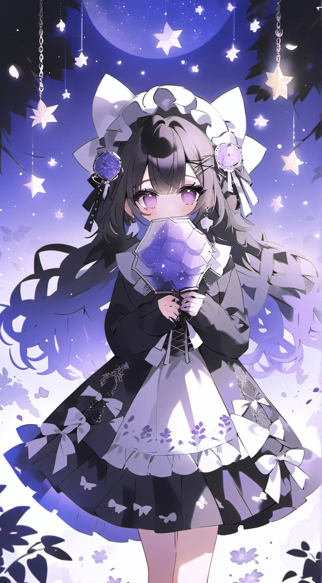 ai character: Violet background