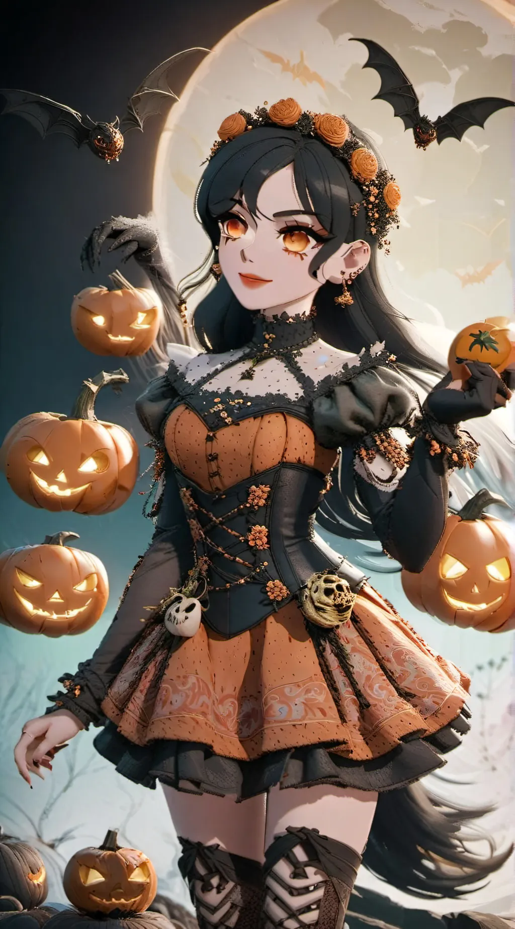 ai character: pumpkin  background