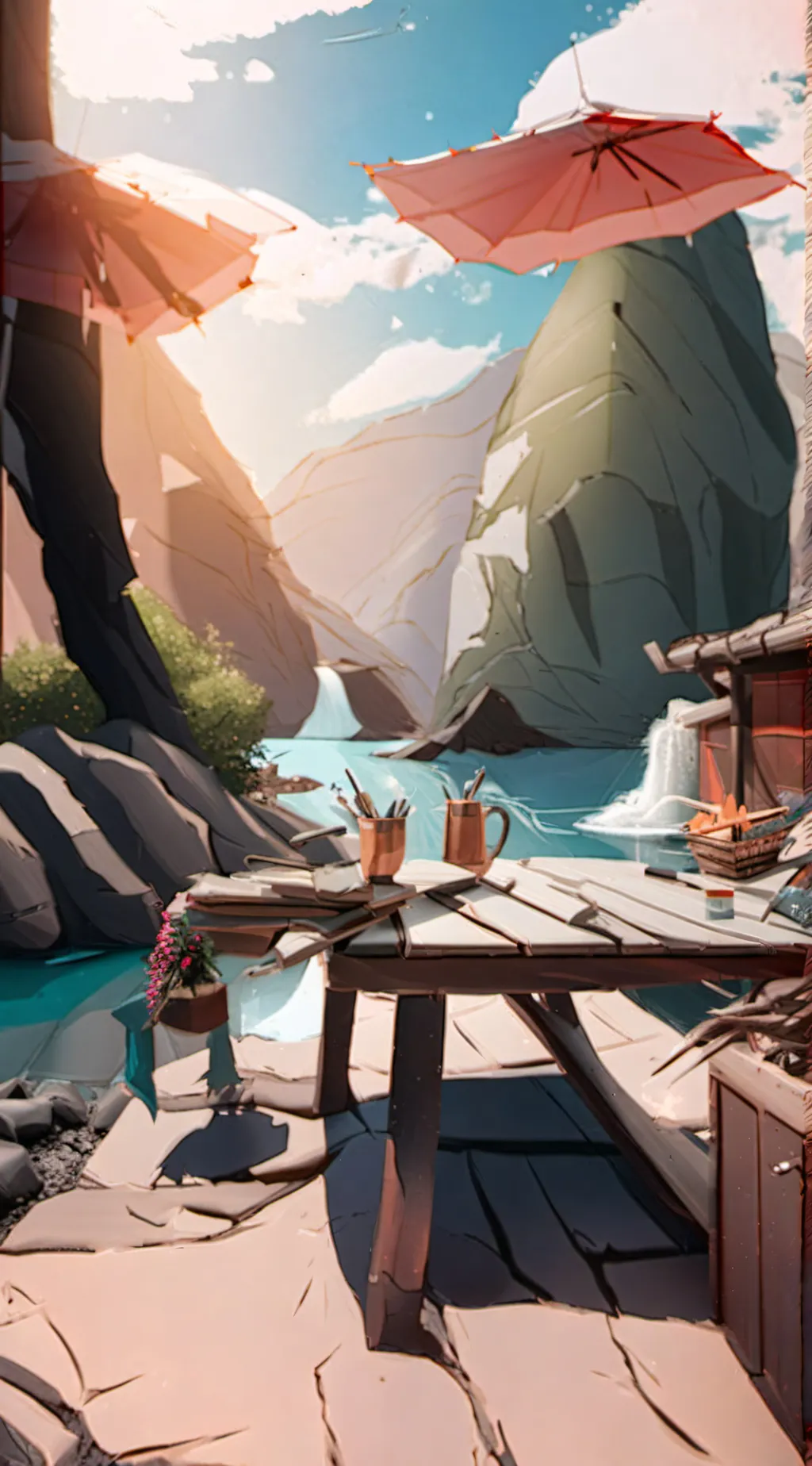 ai character: Mha Camping trip background