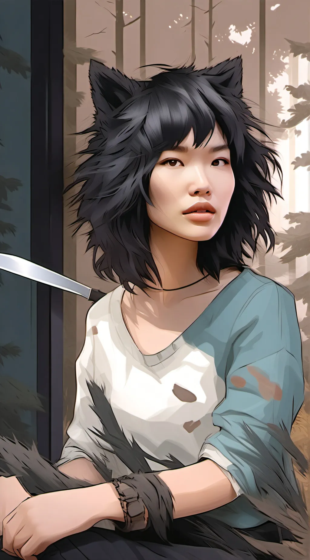 ai character: crystal background