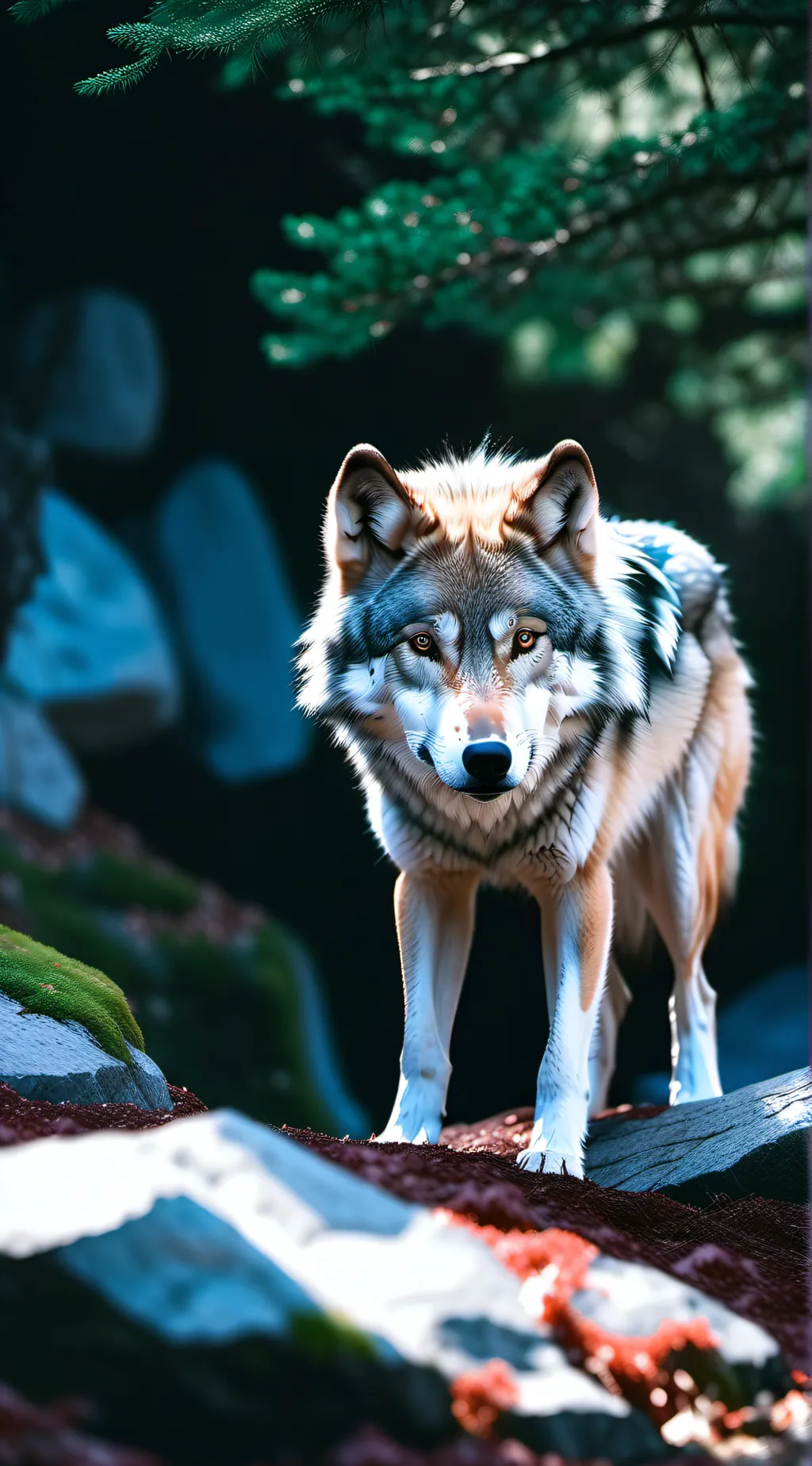 ai character: wolf pup  background