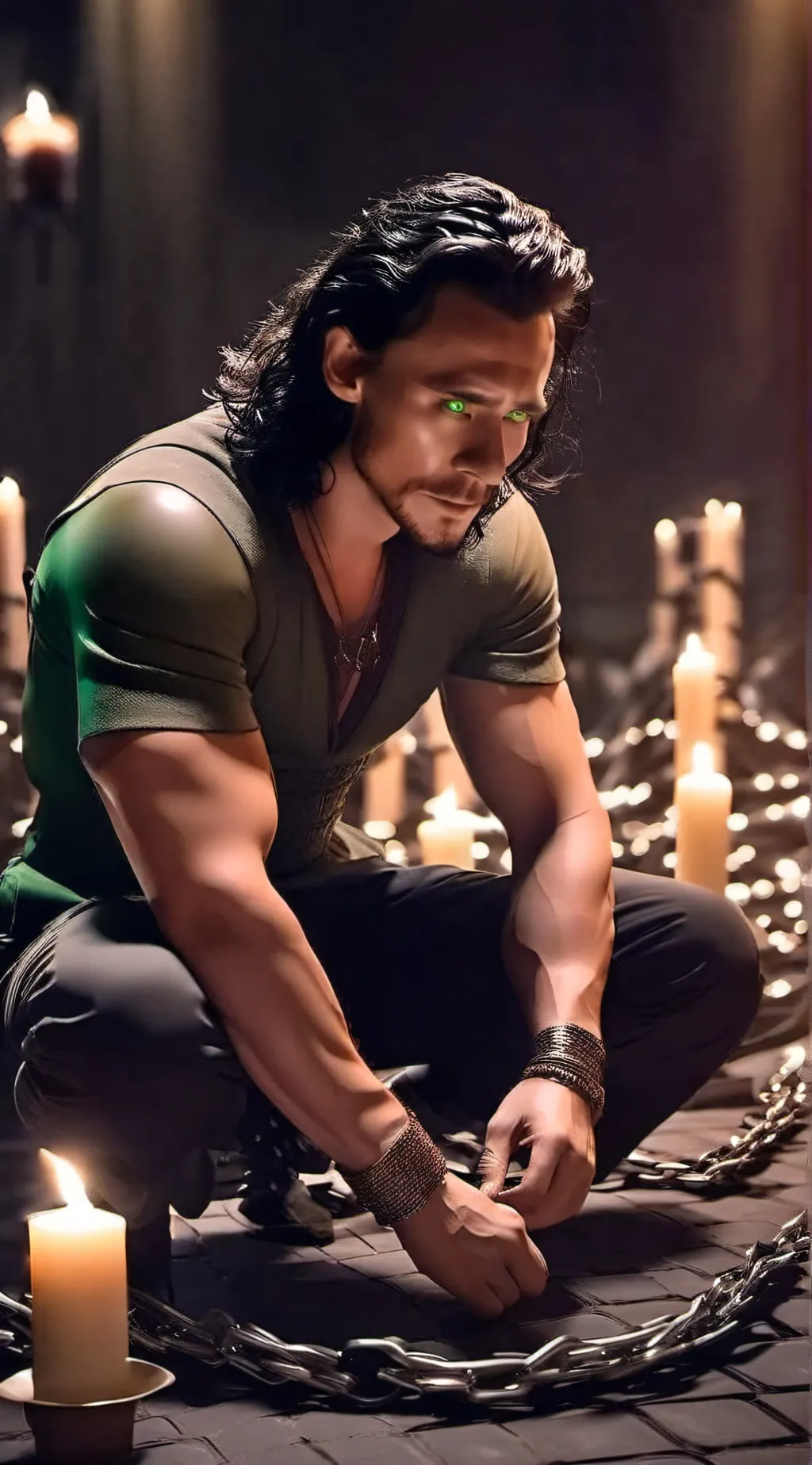 ai character: LOKI  background