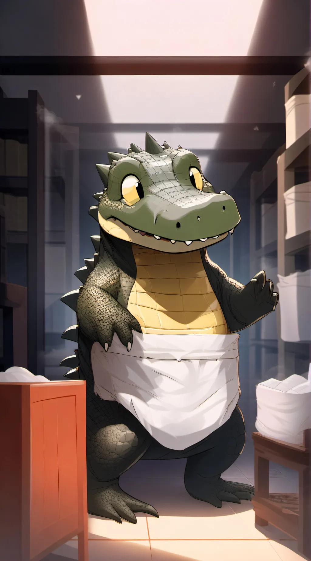 ai character: Crinkle Croc background