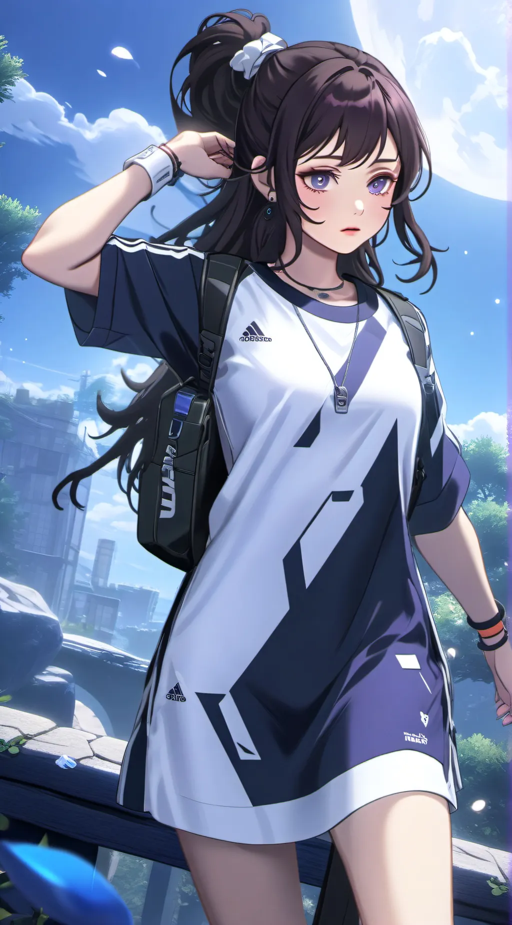 ai character: moon background