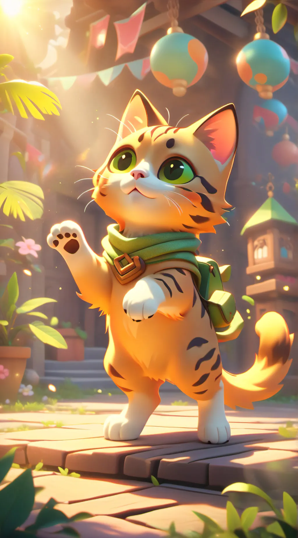 ai character: Sun cat background