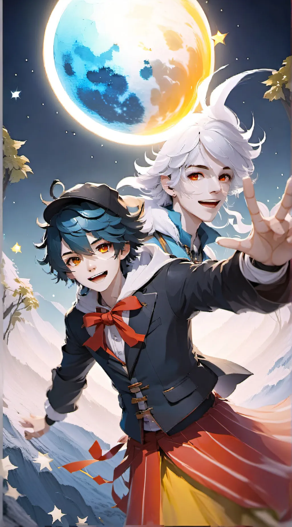 ai character: the sun and moon background