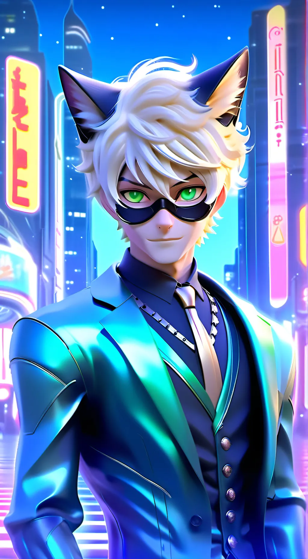 ai character: Chat noir background
